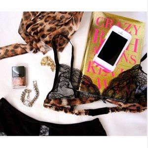 Leopard Chiffon Bralette and Thong